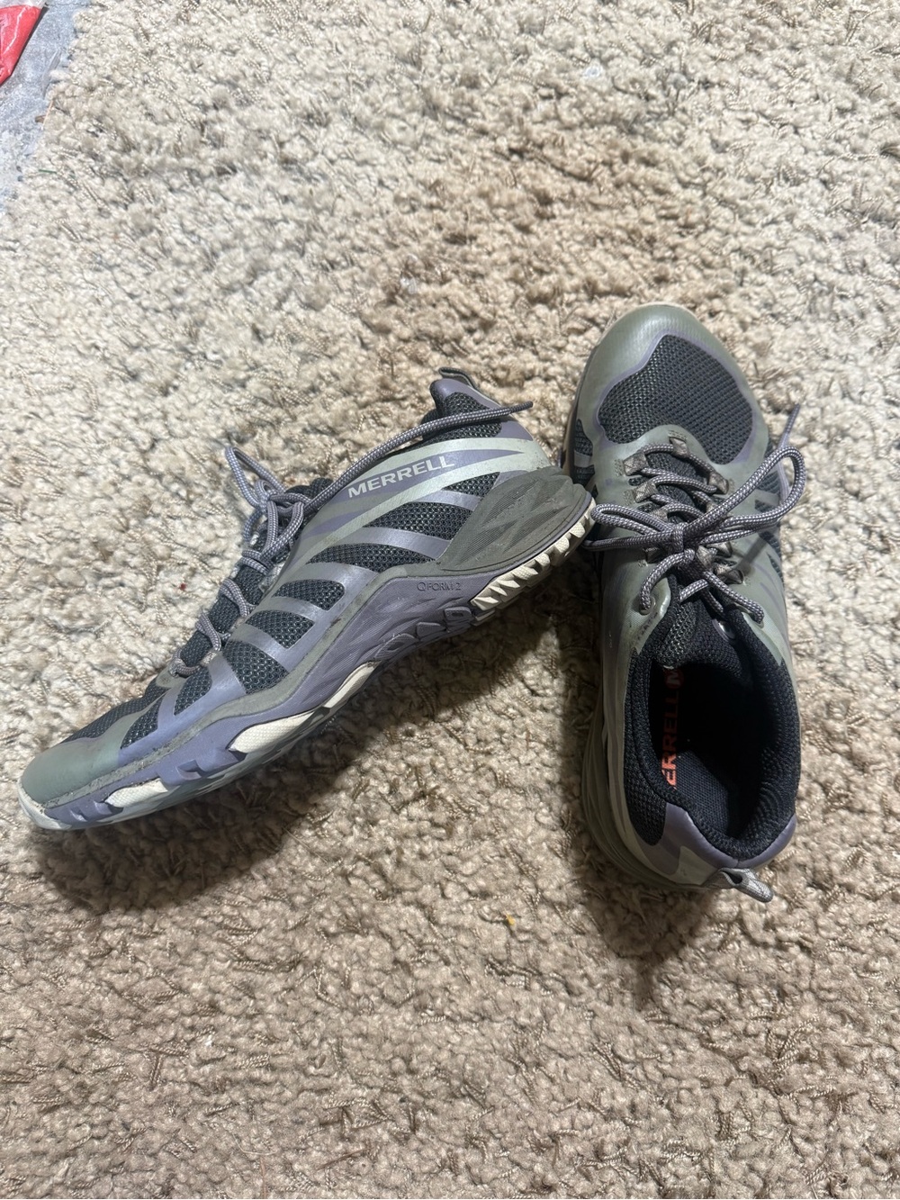 Merrell Olive and Gray Women's Trail Sneakers